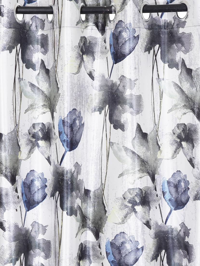 home sizzler abstract flower polyester semi-transparent curtains - 18743654 - Standard Image - 4