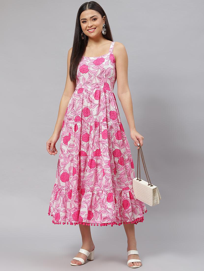 women's tiered dress floral dress - 18750817 - Standard Image - 3
