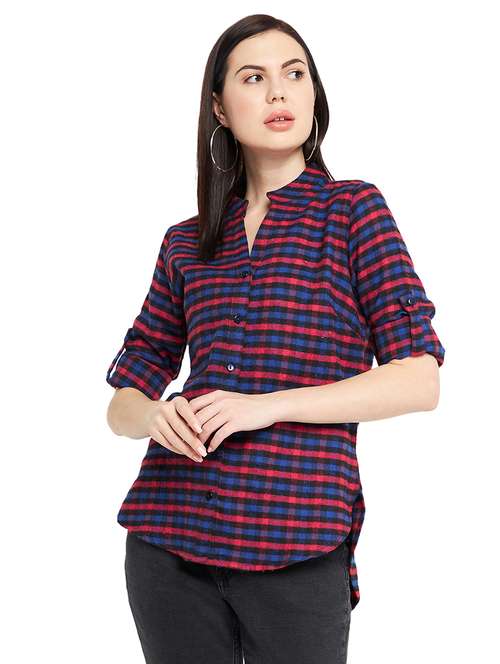 roll up sleeved checkered shirt  - 18753116 - Very Small Image - 1