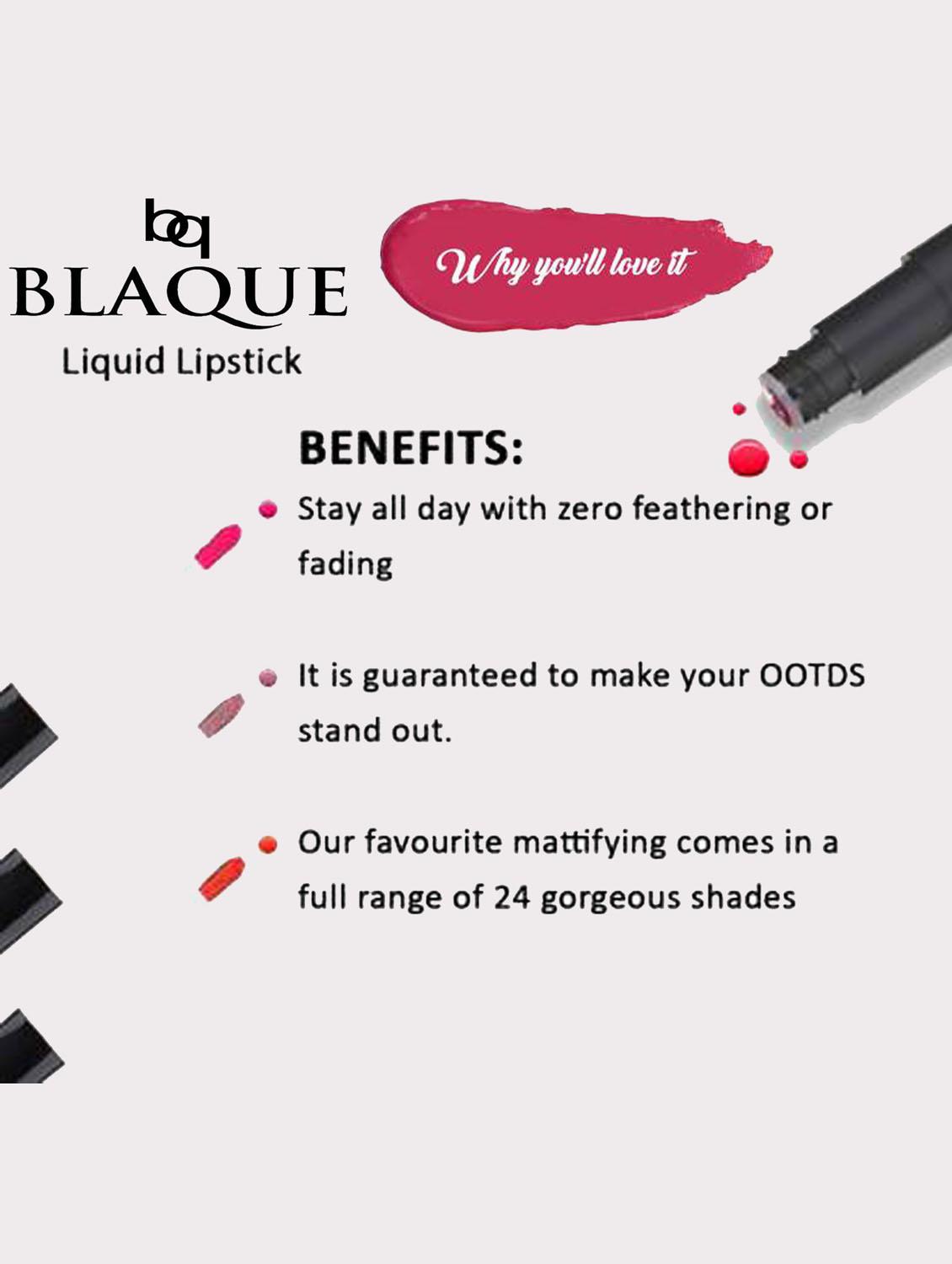 matte liquid lip gloss combo of 3 lipstick # 101-105-111 - 18767572 - Zoom Image - 2