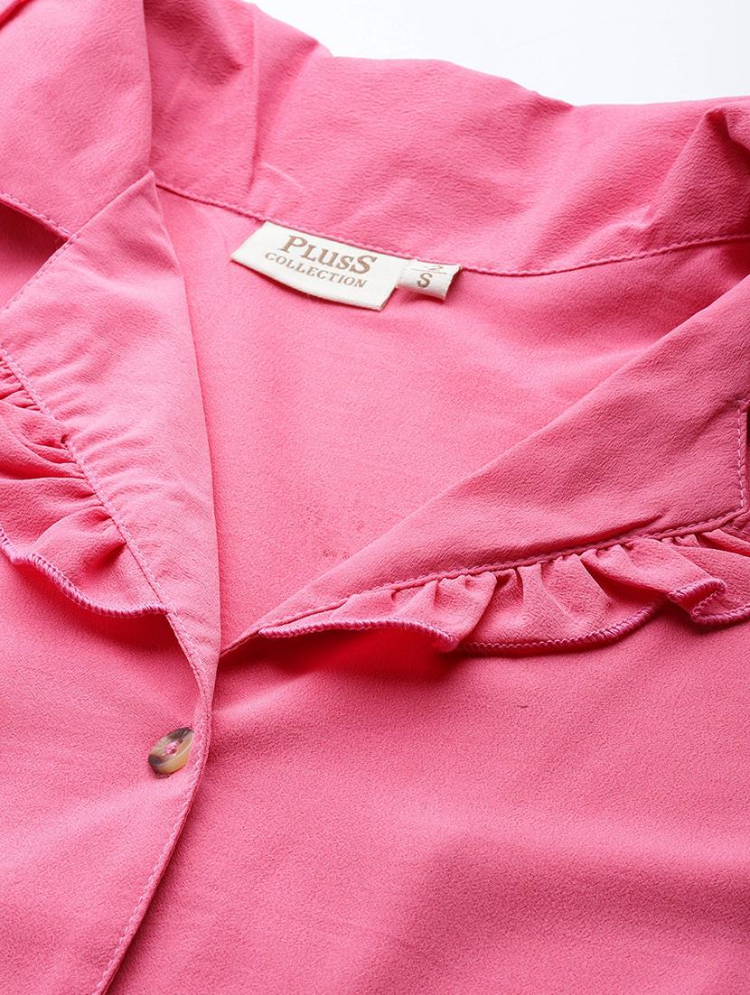 pink polyester regular shirt - 18789194 - Standard Image - 3