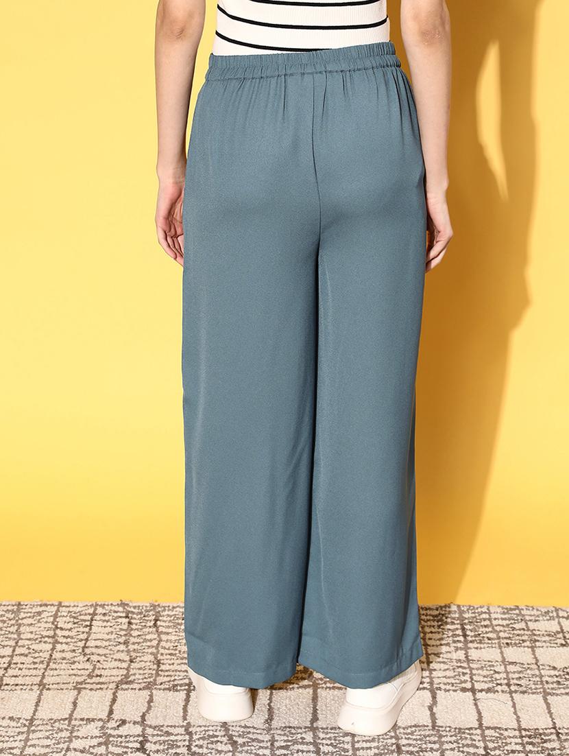 women solid wide leg trouser - 18790103 - Standard Image - 2