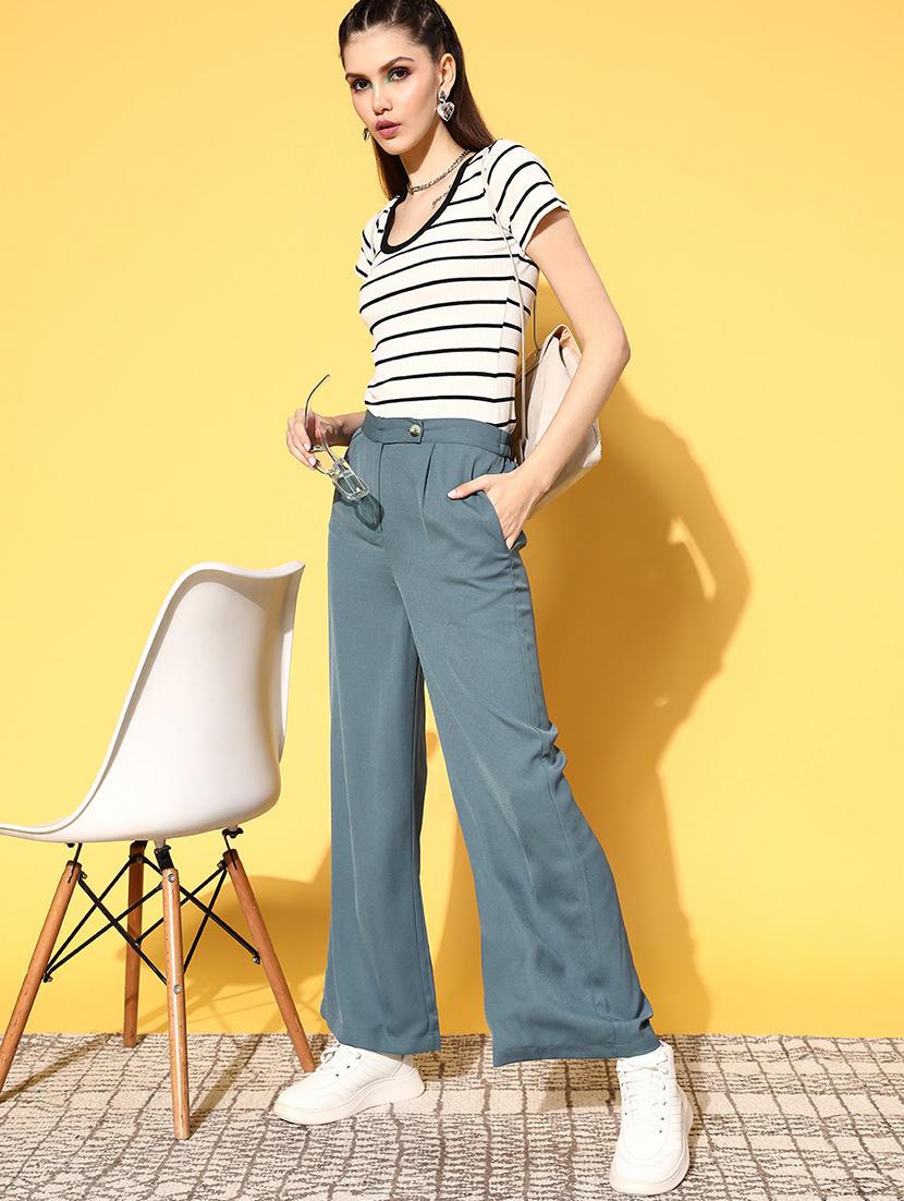women solid wide leg trouser - 18790103 - Standard Image - 3