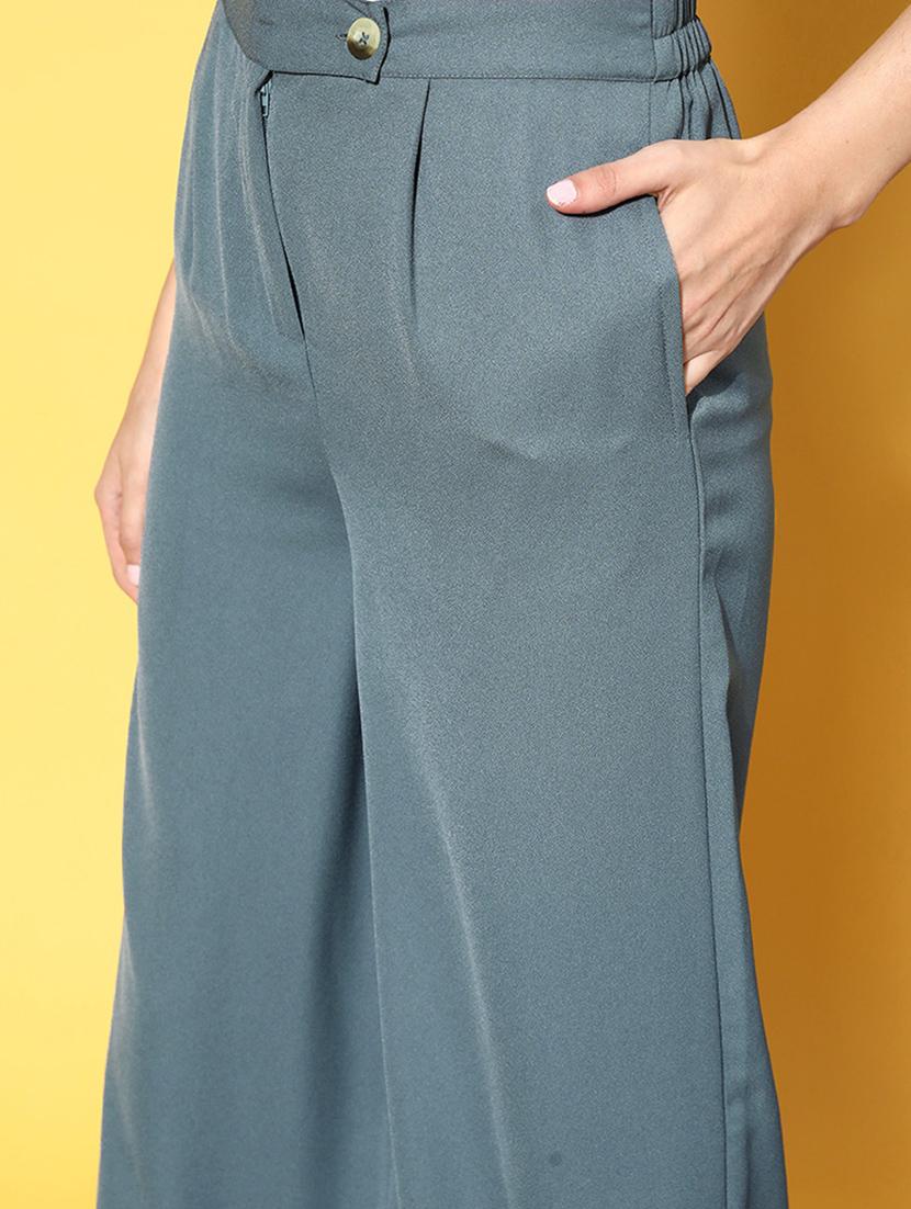 women solid wide leg trouser - 18790103 - Standard Image - 4