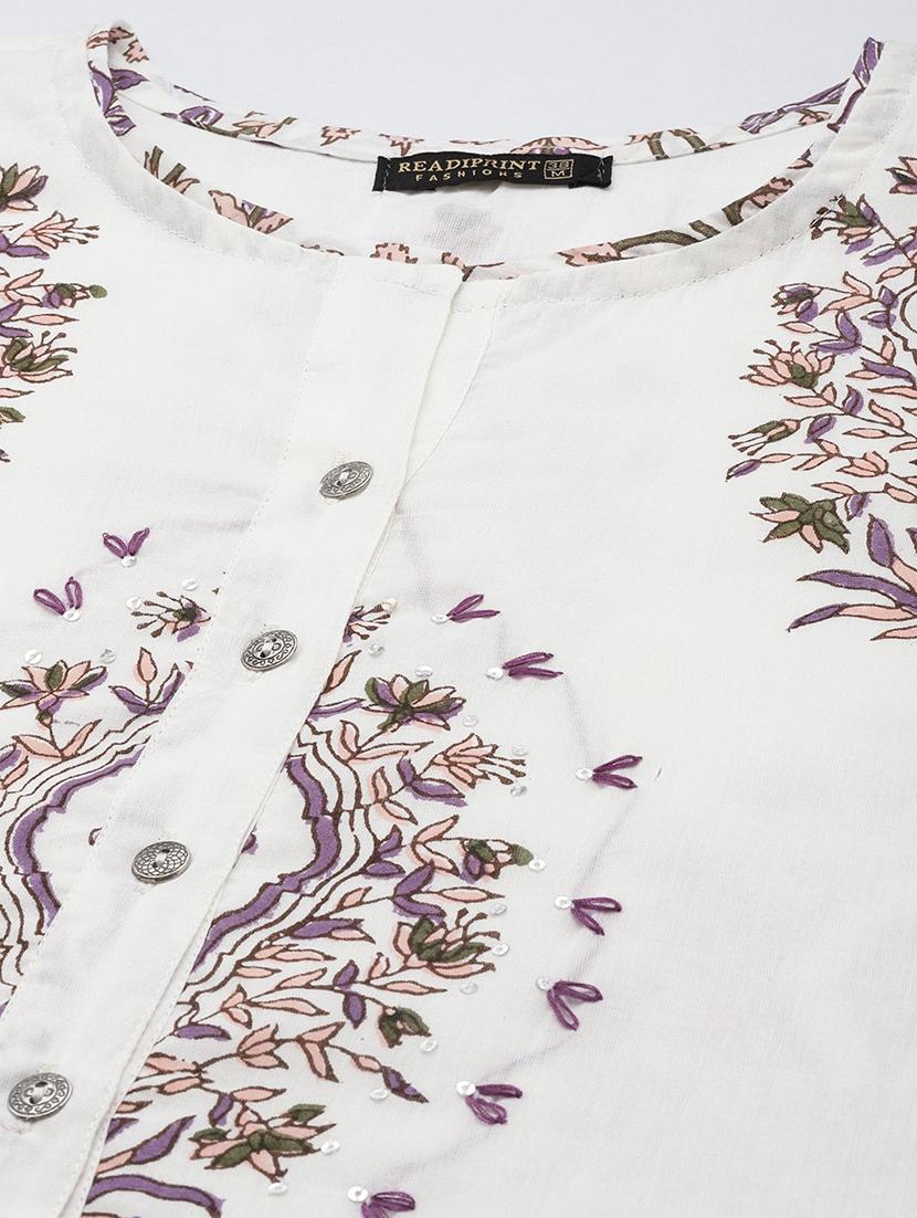 women white printed kurta pant set - 18847897 - Zoom Image - 5