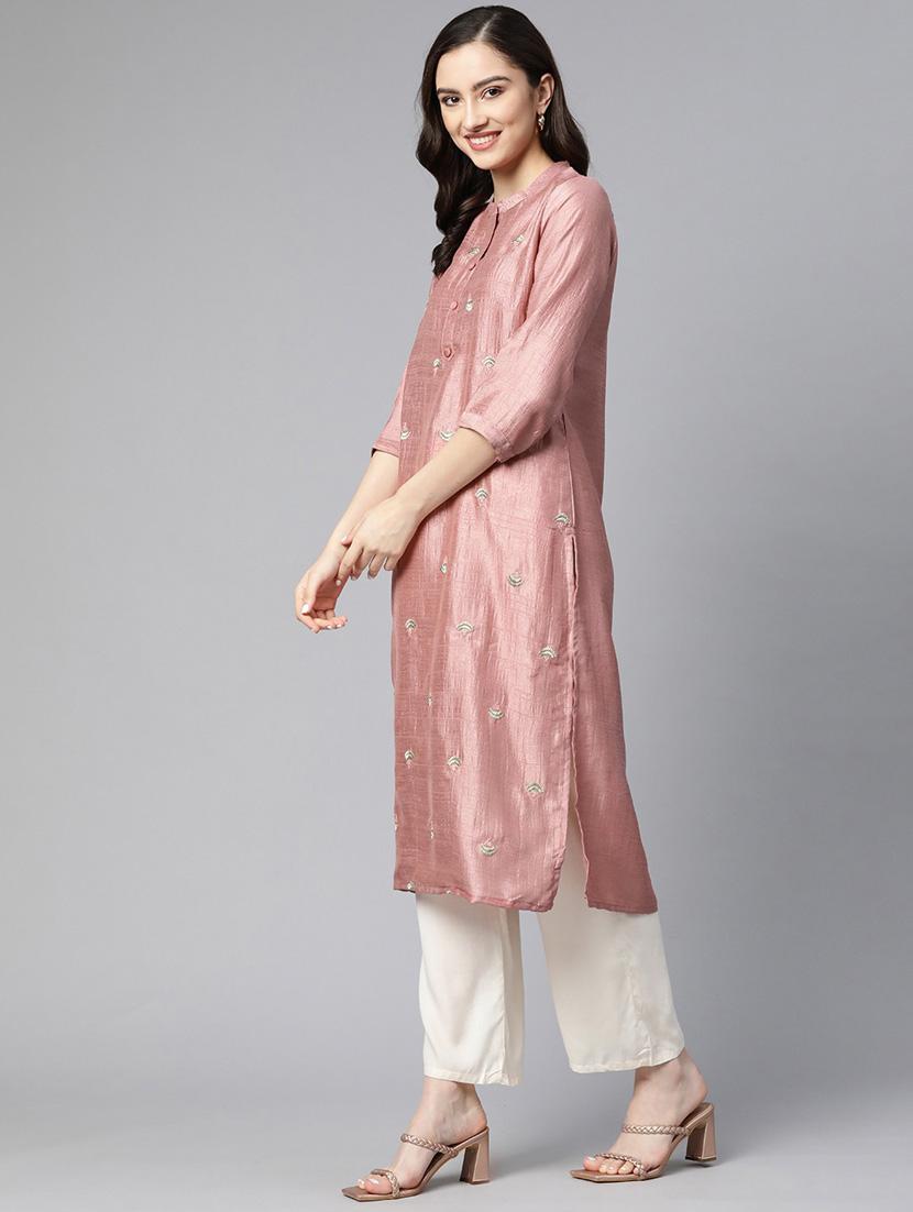 women's straight kurta - 18875327 - Standard Image - 2