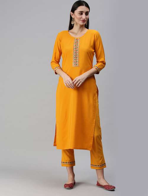 embroidered kurta set - 18876514 - Very Small Image - 1