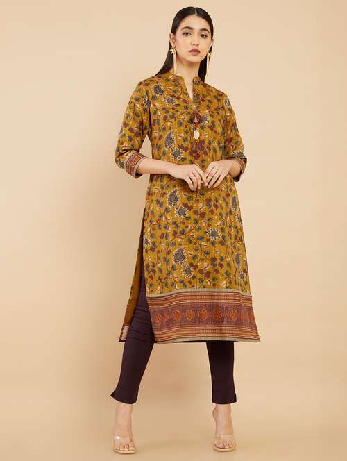 women's straight kurta - 18932354 - Very Small Image - 1