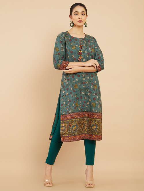 women's straight kurta - 18932359 - Very Small Image - 1