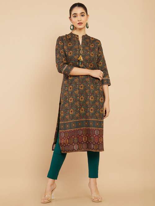 women's straight kurta - 18932361 - Very Small Image - 1