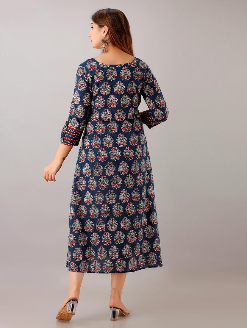 women's fit & flare block print dress - 18968495 - Standard Image - 3