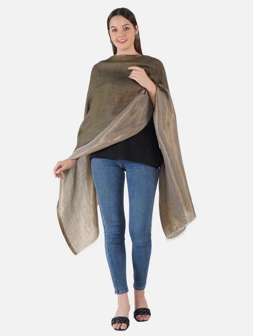 women's solid print stole - 19082849 - Very Small Image - 1