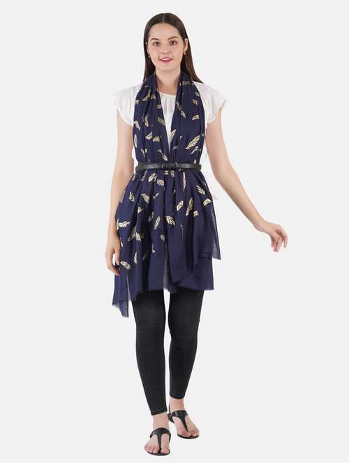 women's foil print print stole - 19082856 - Very Small Image - 1