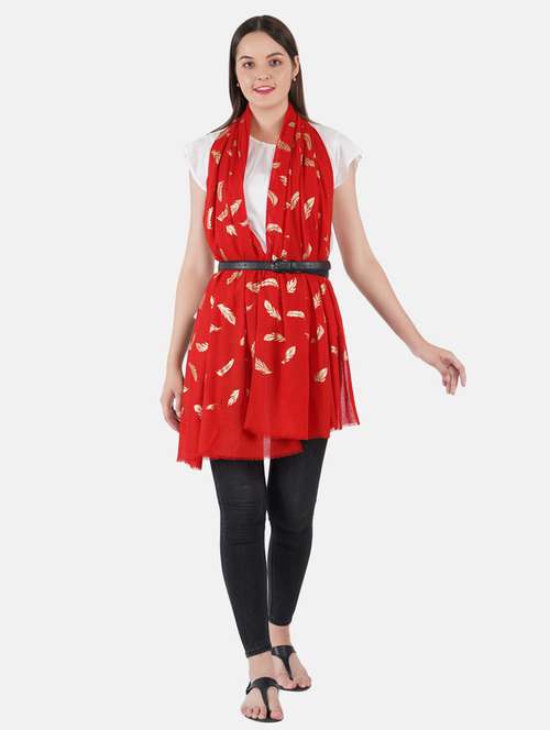 women's foil print print stole - 19082861 - Very Small Image - 1