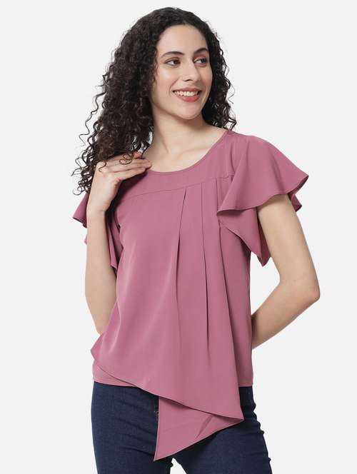 women's layered round neck top - 19086753 - Very Small Image - 1
