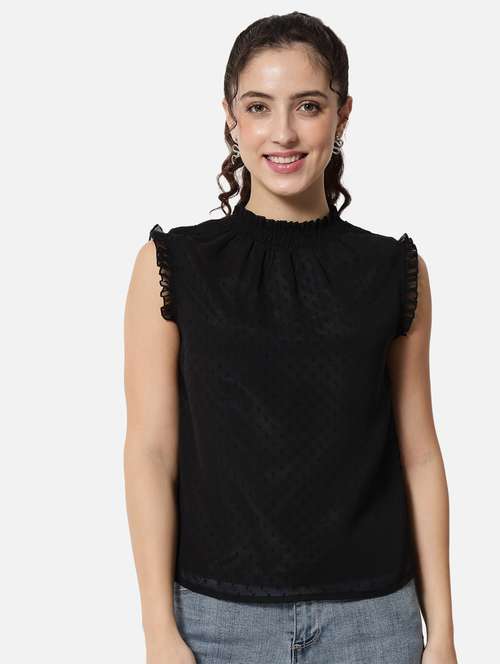 women's straight mock neck top - 19086783 - Very Small Image - 1