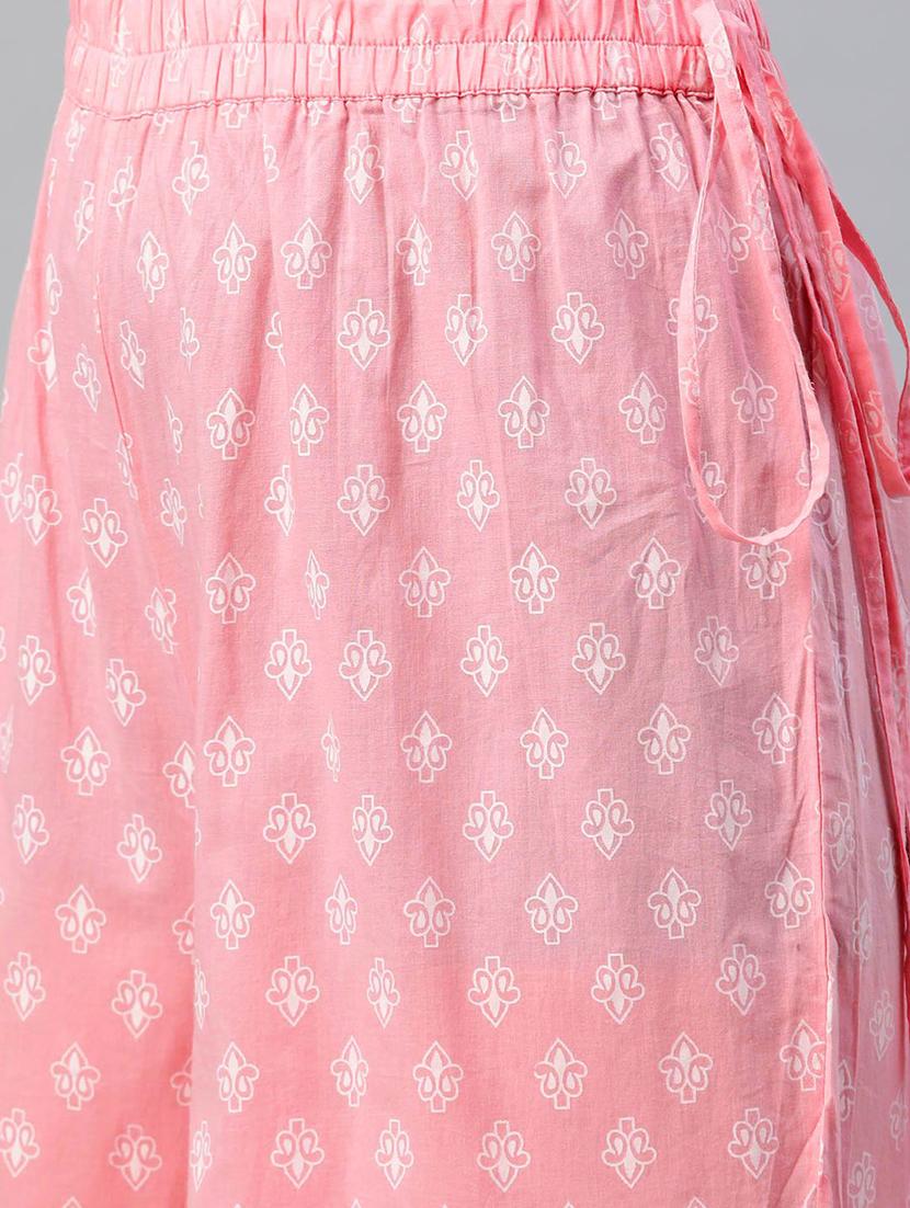 pink printed kurta sharara set - 19089678 - Standard Image - 3