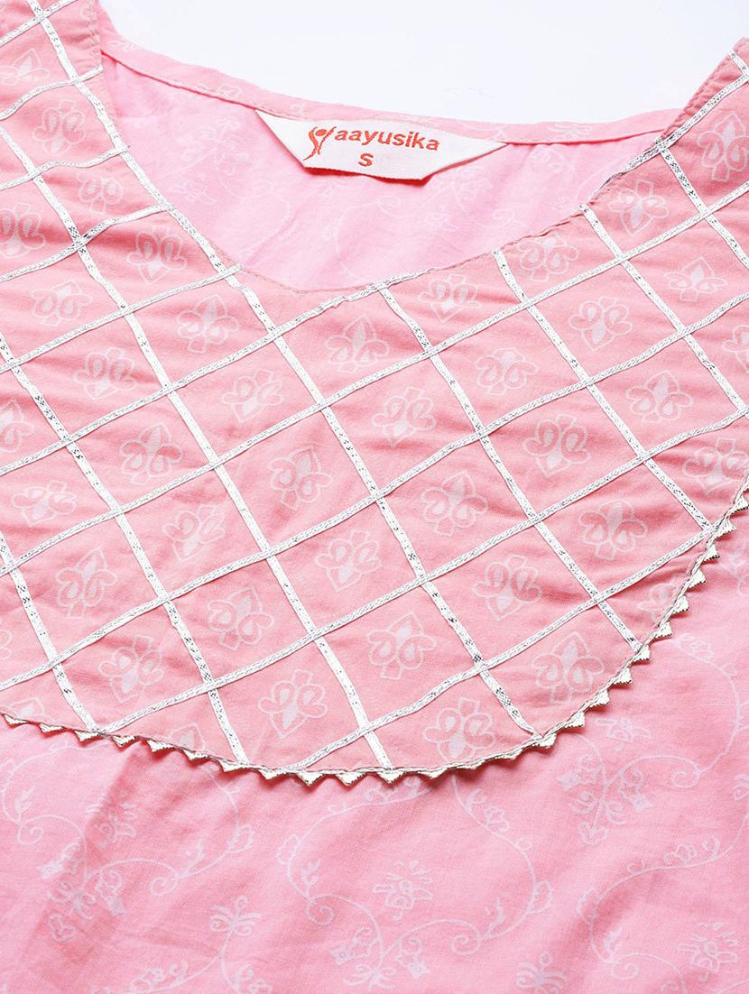 pink printed kurta sharara set - 19089678 - Zoom Image - 4
