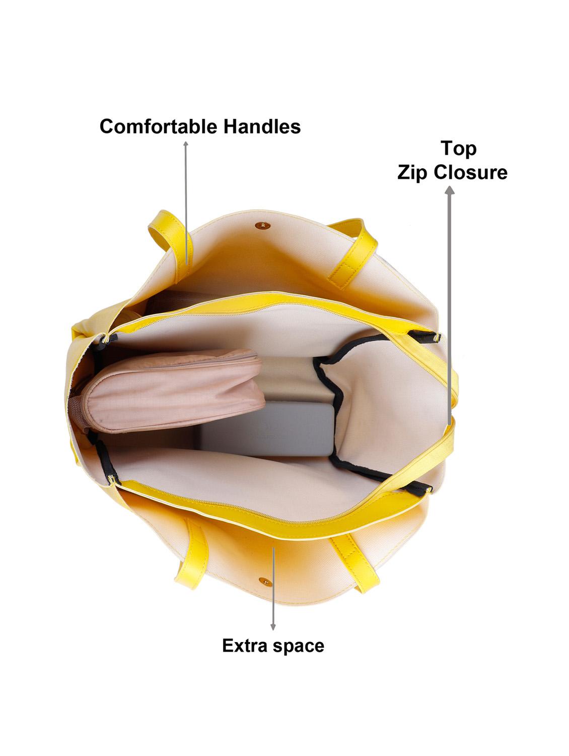 yellow solid tote bag - 19108423 - Standard Image - 2