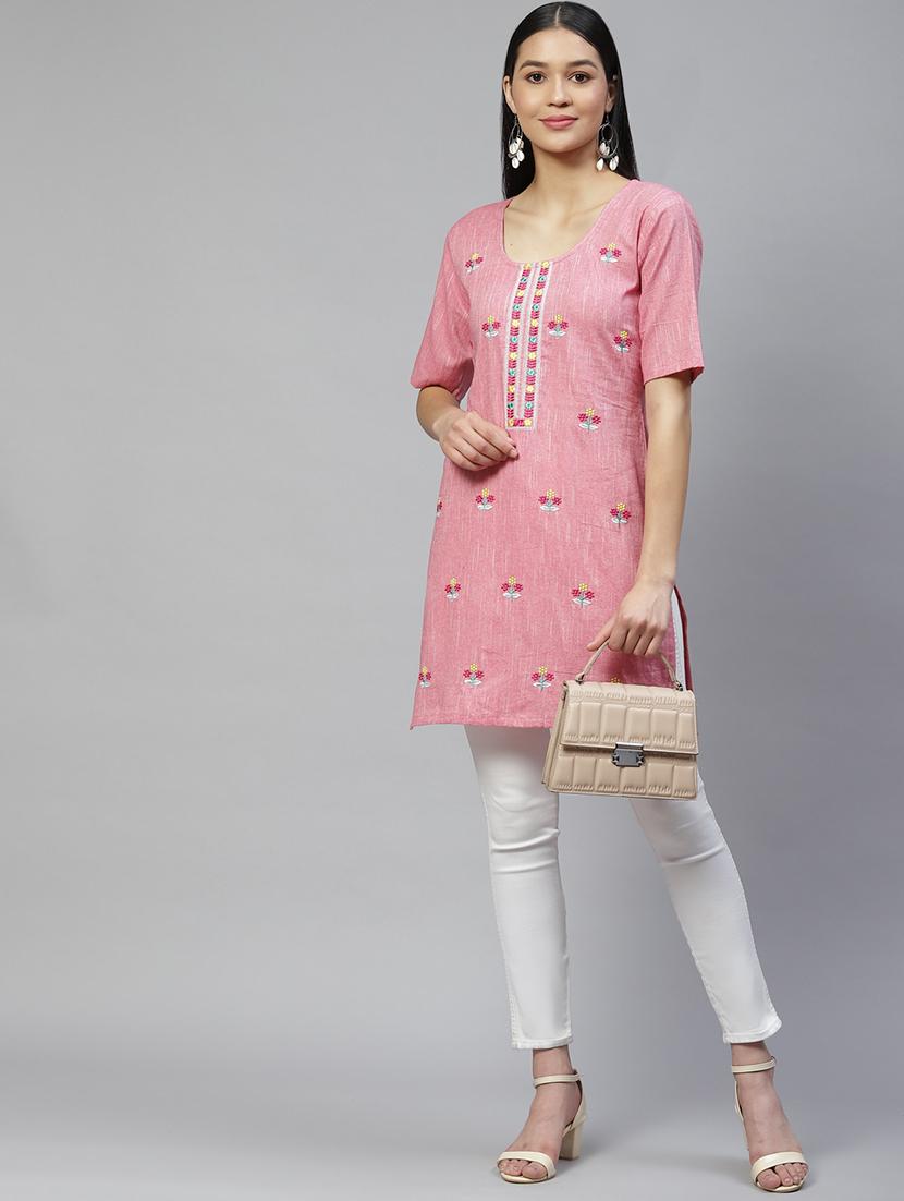 pink printed a-line tunic - 19138475 - Standard Image - 3