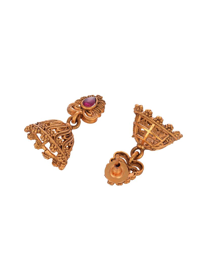 gold plated long necklace with earrings - 19157701 - Standard Image - 4