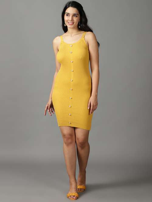 women's bodycon self design dress - 19159688 - Very Small Image - 1