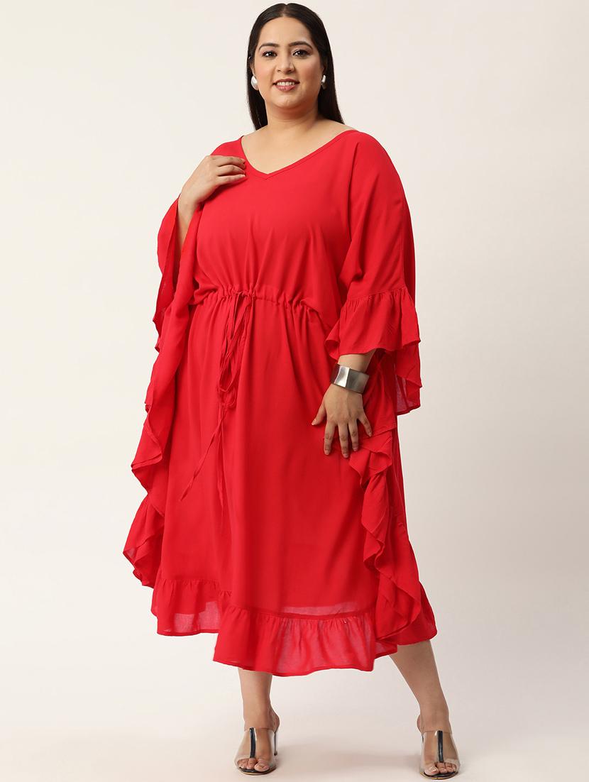 women's ruffle solid dress - 19160586 - Standard Image - 2