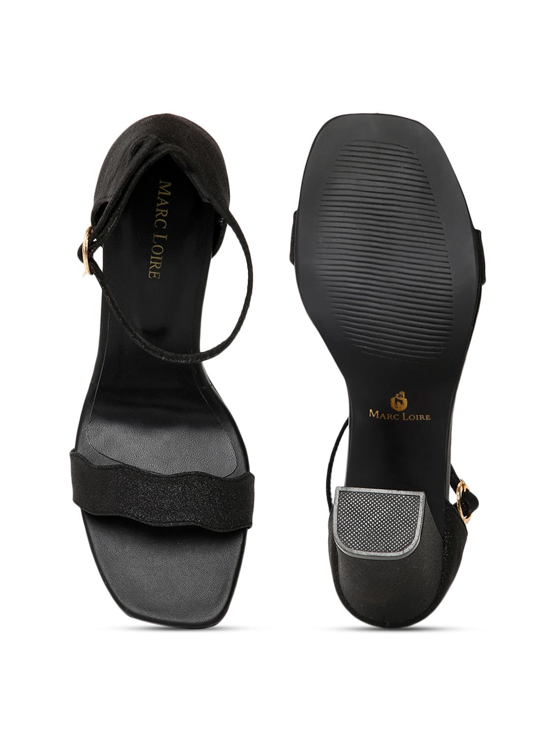 women black ankle strap high heel sandal - 19163657 - Standard Image - 5