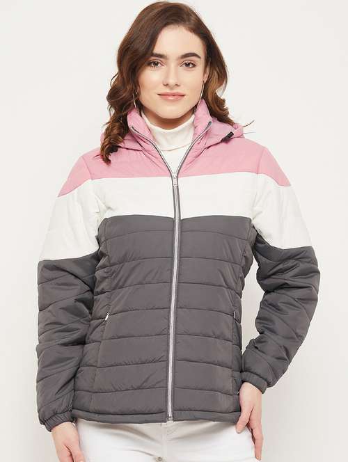 color block bomber/biker jacket - 19164524 - Very Small Image - 1