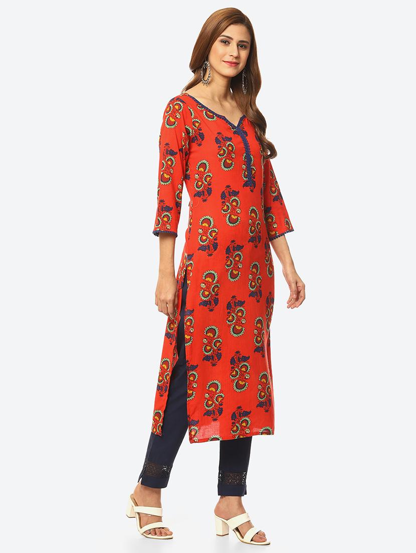women's straight kurta - 19169438 - Standard Image - 2