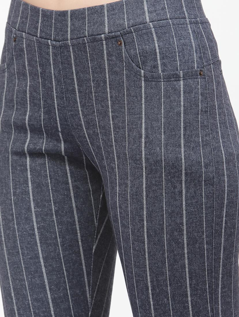 grey striped full length jegging - 19193406 - Zoom Image - 4