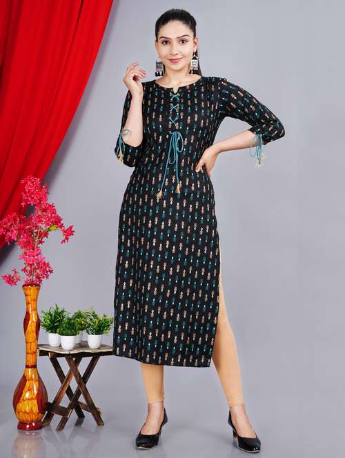 printed straight kurta - 19283854 - Very Small Image - 1