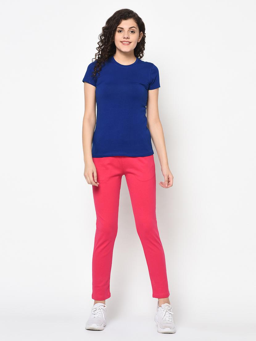 mid rise solid block track pant - 19285155 - Standard Image - 4
