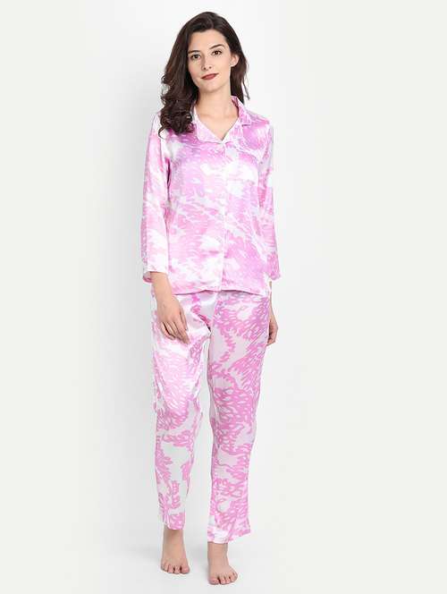 women printed night suit set - 19293982 - Very Small Image - 1