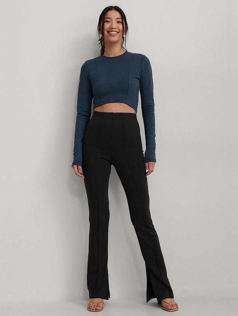 women solids bootcut trousers - 19314225 - Standard Image - 3