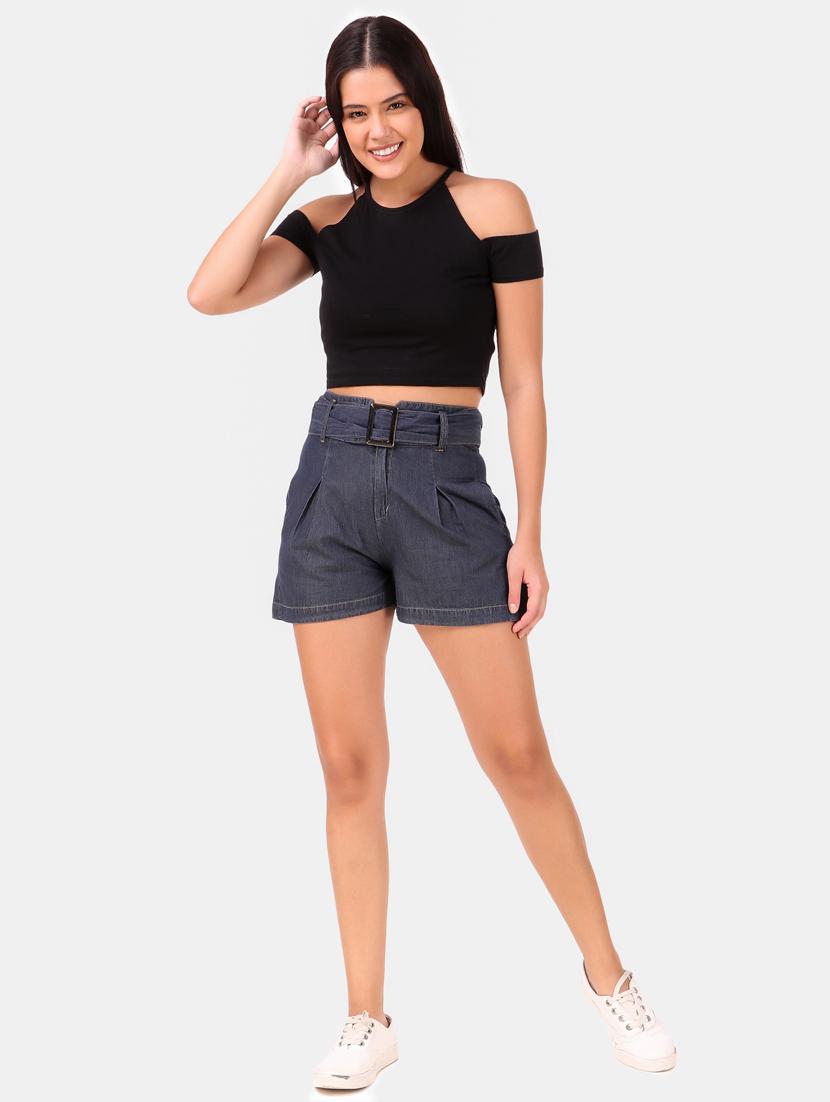 women mid rise denim shorts - 19336970 - Standard Image - 3