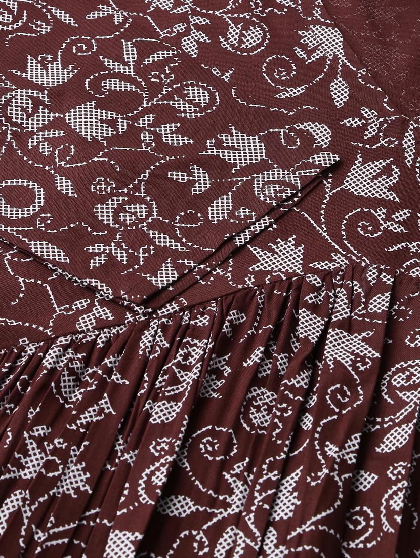 printed rayon flared dress - 19337188 - Standard Image - 8
