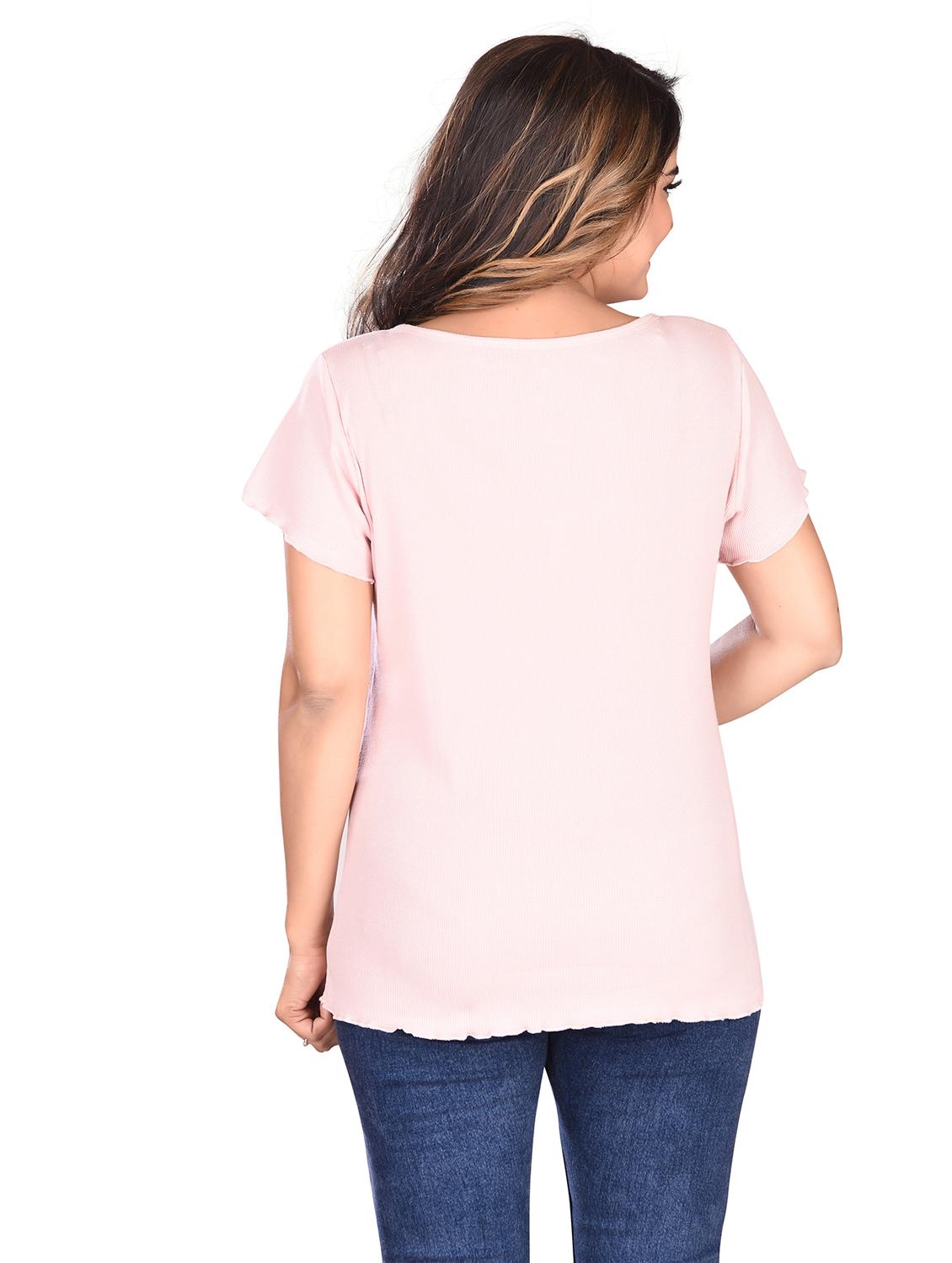 women's straight round neck top - 19383214 - Standard Image - 2