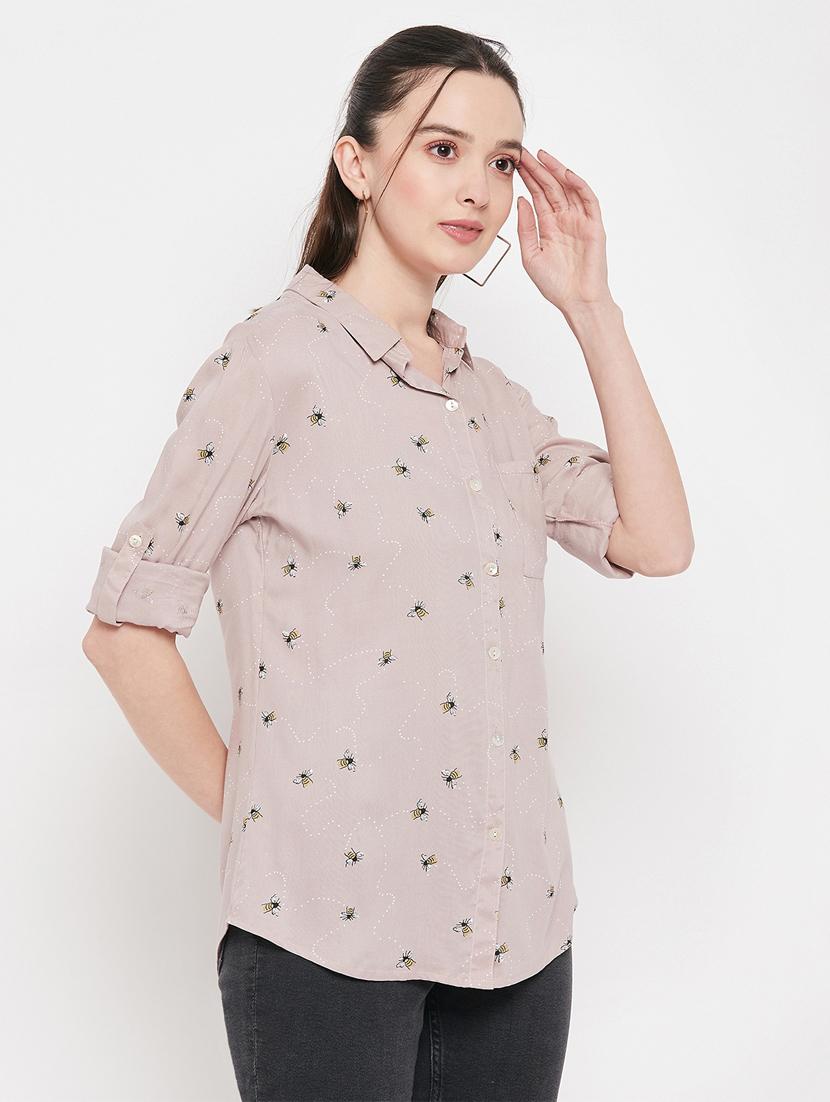pink printed regular shirt - 19387798 - Standard Image - 2