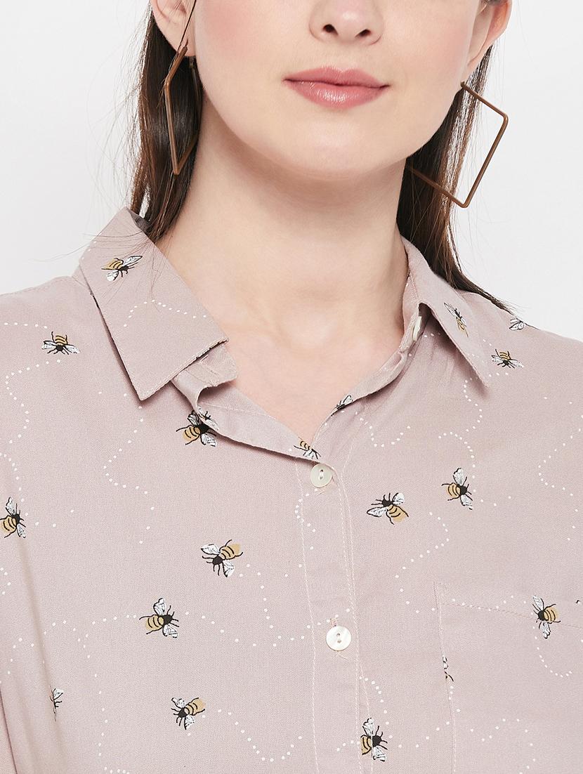pink printed regular shirt - 19387798 - Standard Image - 5