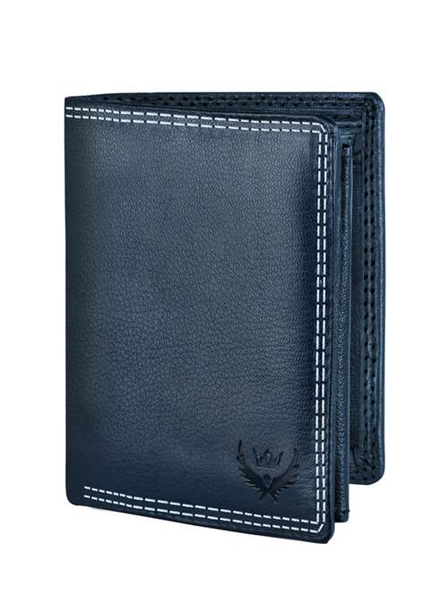 blue solid leather with stitch details wallet  - 19388647 - Very Small Image - 1