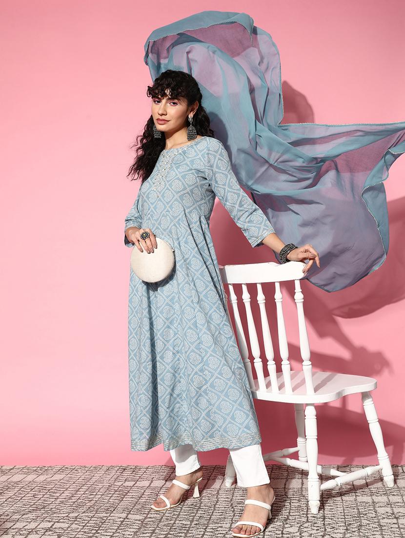 women's flared kurta - 19414337 - Standard Image - 3