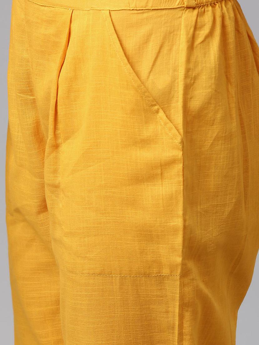 solid cotton blend flat front trousers - 19415861 - Standard Image - 3