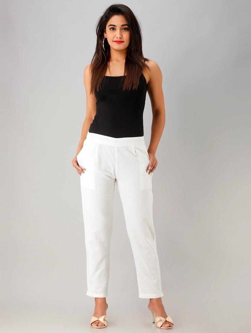 women solid cigarette pant - 19415863 - Standard Image - 3