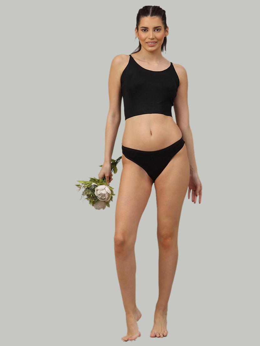black poly spandex camisole - 19421135 - Standard Image - 3