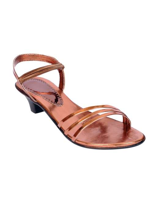 copper synthetic ankle strap sandals - 19436066 - Very Small Image - 1