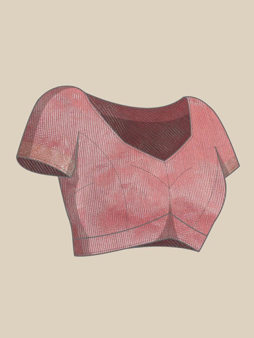 women's bordered pink colored saree with blouse - 19473491 - Zoom Image - 2