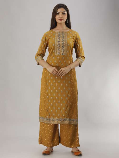 women printed kurta with palazzo set - 19481702 - Very Small Image - 1