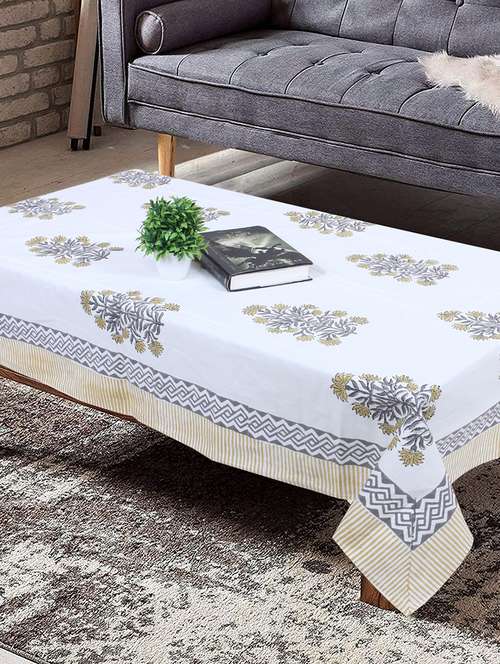 texstylers cotton 4 seater 40 x 60 inch rectangular jaipuri center table cloth - 19489705 - Very Small Image - 1