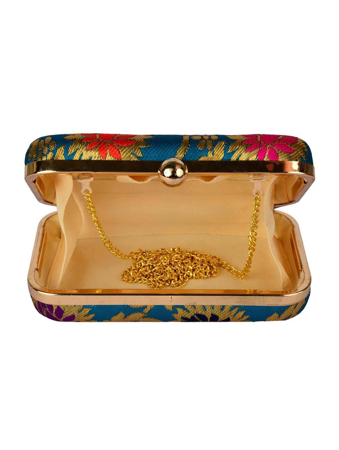 self design box clutch with detachable strap - 19489950 - Zoom Image - 2